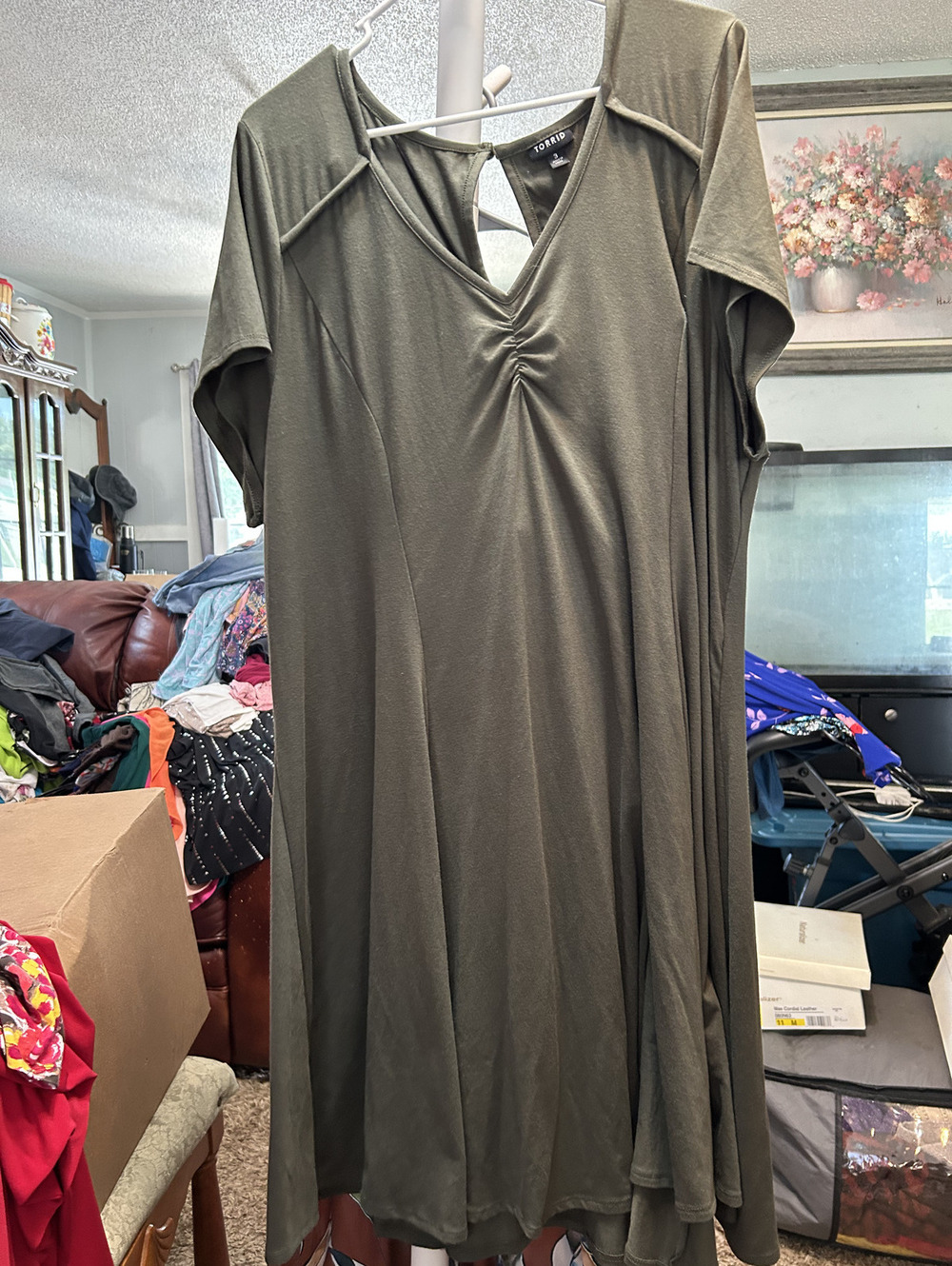 Torrid Olive Green Stretch Jersey Dress Size 3